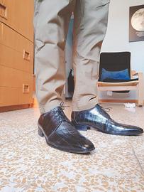 SCARPE UOMO ELEGANTI IN PELLE D' ANGUILLA 