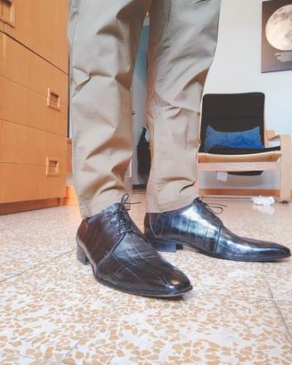 SCARPE UOMO ELEGANTI IN PELLE D' ANGUILLA 