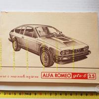 Alfa Romeo GTV 6 2.5 1980 manuale uso manutenzione
