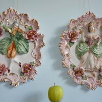 Coppia Cornici in ceramica stile capodimonte