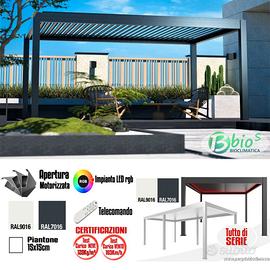 Pergole bioclimatiche 6x3 antracite gazebo lamelle