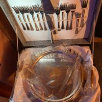 Servizio per dolce acciaio placcato oro