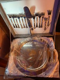 Servizio per dolce acciaio placcato oro