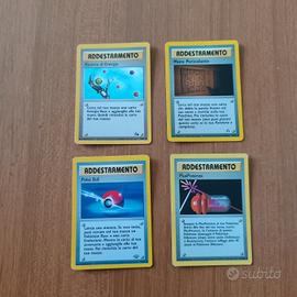lotto 4 carte pokemon vintage addestramento italia