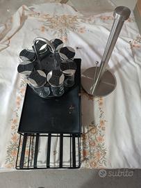 porta macchina caffe .capsule spezie e rotolo