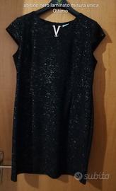 abito corto nero laminato 