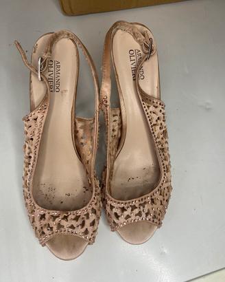 Armando Oliveri Sandali  Slingback laser nude