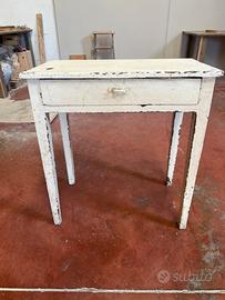 Tavolino Scrivania Antico Shabby Chic Bianco