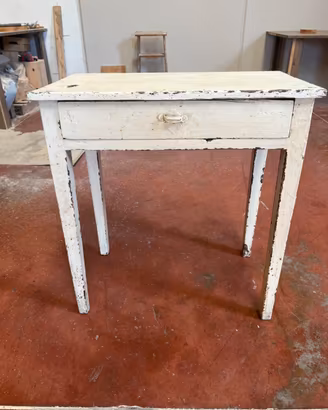 Tavolino Scrivania Antico Shabby Chic Bianco