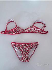 Costume bambina calzedonia  rosso con ciliegine