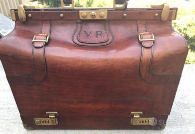 Borsa da trucco in cuoio