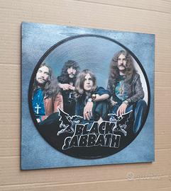 Vinile 33 giri a quadro omaggio ai Black Sabbath 
