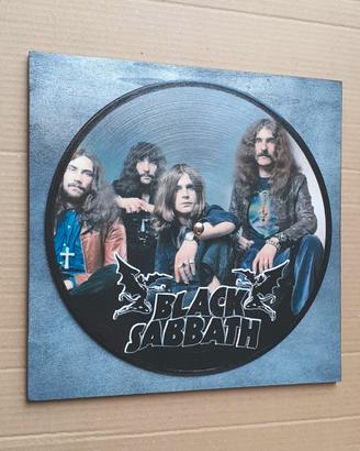 Vinile 33 giri a quadro omaggio ai Black Sabbath 