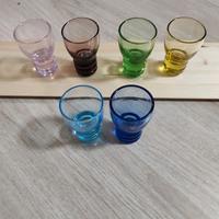 Set 6 bicchierini liquore colorati in vetro
