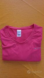 Maglia rossa/fucsia sportiva Quechua da donna