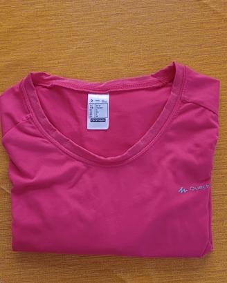 Maglia rossa/fucsia sportiva Quechua da donna