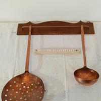 Mestolo e schiumarola in rame