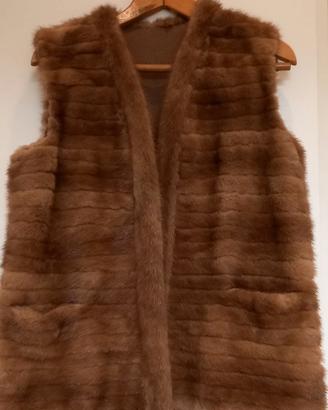 Gilet vintage in visone vero