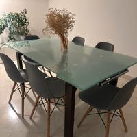 Tavolo tipo Calligaris estensibile + 6 sedie
