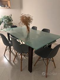 Tavolo tipo Calligaris estensibile + 6 sedie