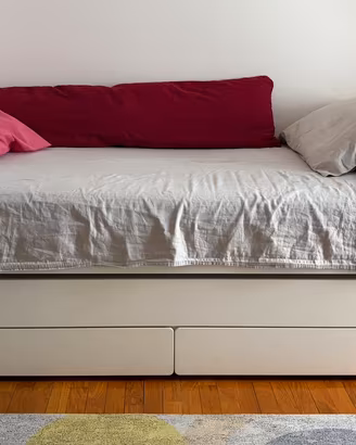 Letto/letto/contenitori/2materassi, bianco 90x200