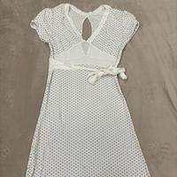 Vestito bianco pois neri