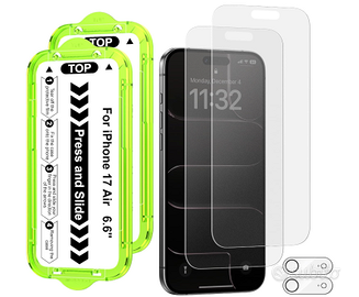 2 pellicole iphone 17 AIR in vetri opache + 2 vetr