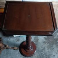 Tavolino a colonna vintage in legno da restaurare