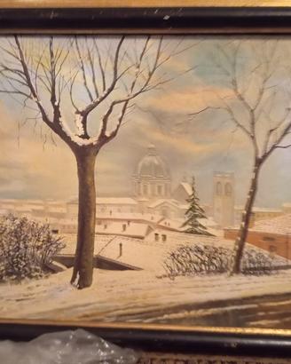 A CIS.. nevicata su Brescia. olio su tela 70x100.