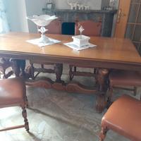 tavolo stile rinascimentale +6 sedie