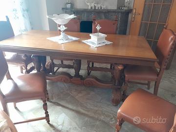 tavolo stile rinascimentale +6 sedie