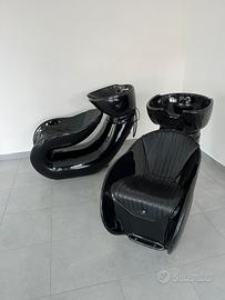 Due lavateste  in ceramica per parrucchieri