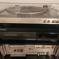 Toshiba impianto stereo con giradischi vintage