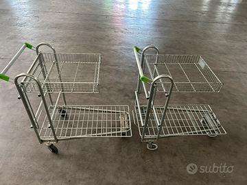 Carrelli, quattro ruote, acciaio inox
