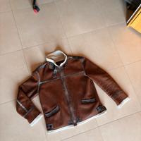 Giacca montgomery effetto scamosciato marrone