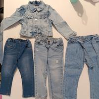 jeans e giacca di jeans bambina 