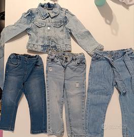 jeans e giacca di jeans bambina 