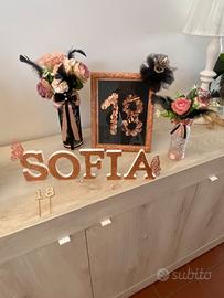 Set artigianale decorativo x festa 18 anni