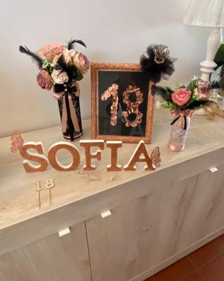 Set artigianale decorativo x festa 18 anni