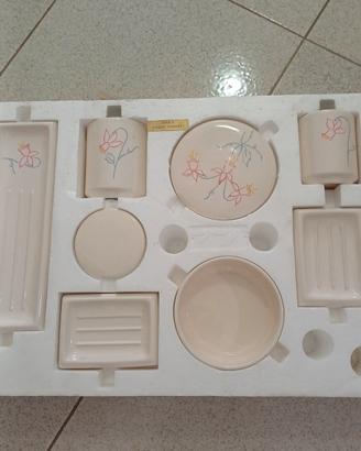 set da bagno ceramica dipinto a mano 