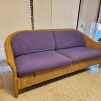 Divano per esterni in midollino