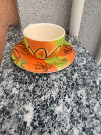 Tazza + 2 piatti originali vintage THUN fiori