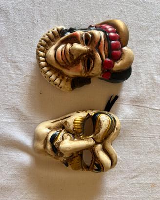Coppia Maschere Veneziane Teatrali Vintage