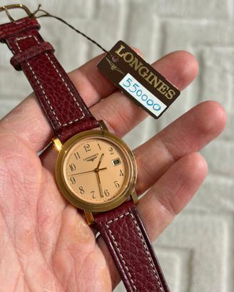 Longines Date Salmon Dial Placcato Oro NOS 36mm