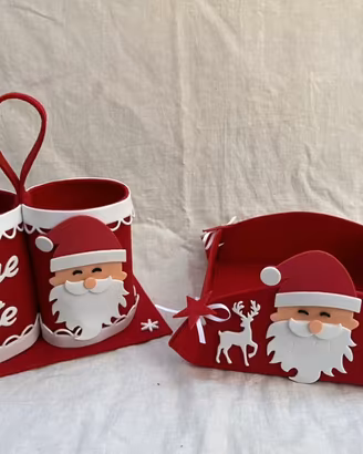 Set porta bicchieri e porta tovaglioli natalizi