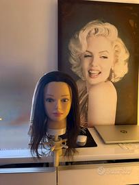 Testina professionale capelli naturali con 2 suppo