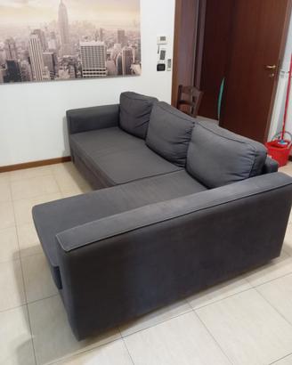 divano letto con penisola contenitore