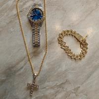 set orologio, collana pendente e bracciale