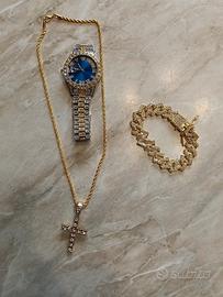 set orologio, collana pendente e bracciale