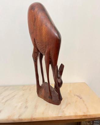 Cervo in Legno – Scultura Artigianale da Arredo